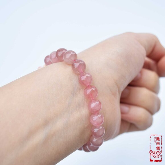 Coin Loin Charm Bracelet - Conch Shell Rose Quartz Beads - Picture 8 of 9